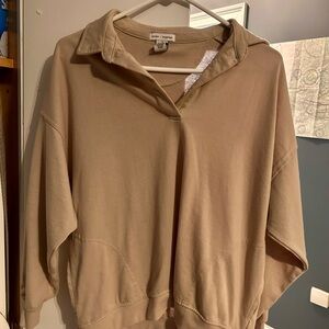 Aritzia Tan V-Neck Sweater